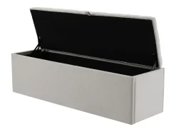 Banco de almacenaje tapizado con espacio de almacenaje - estructura de madera - lino gris claro 141x41,5x47 cm