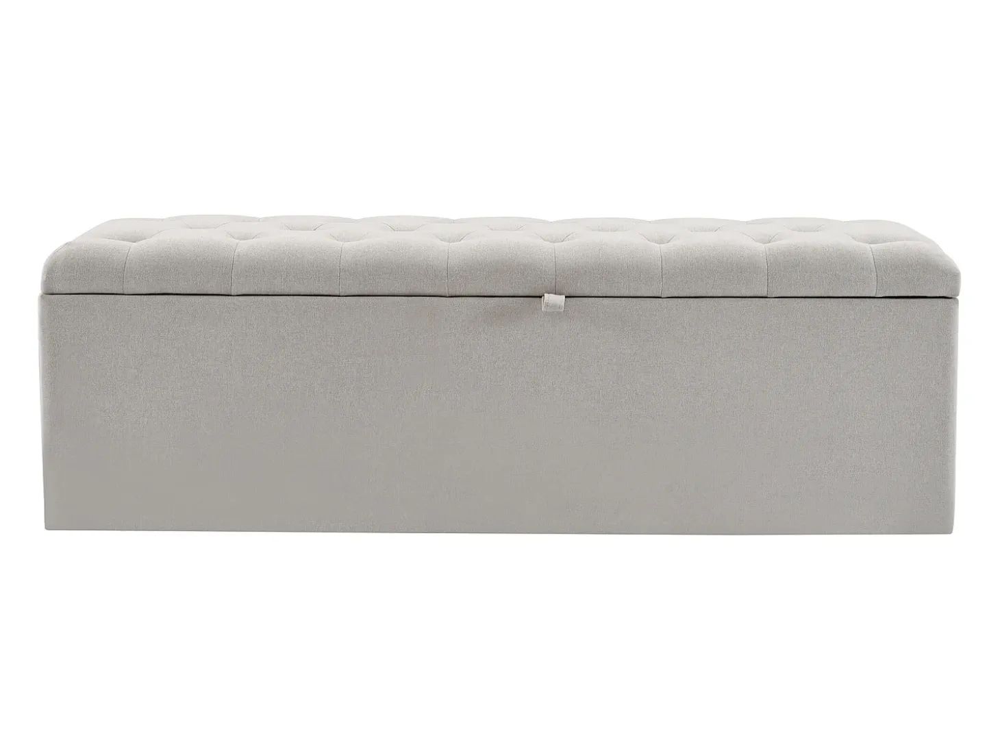 Banco de almacenaje tapizado con espacio de almacenaje - estructura de madera - lino gris claro 141x41,5x47 cm