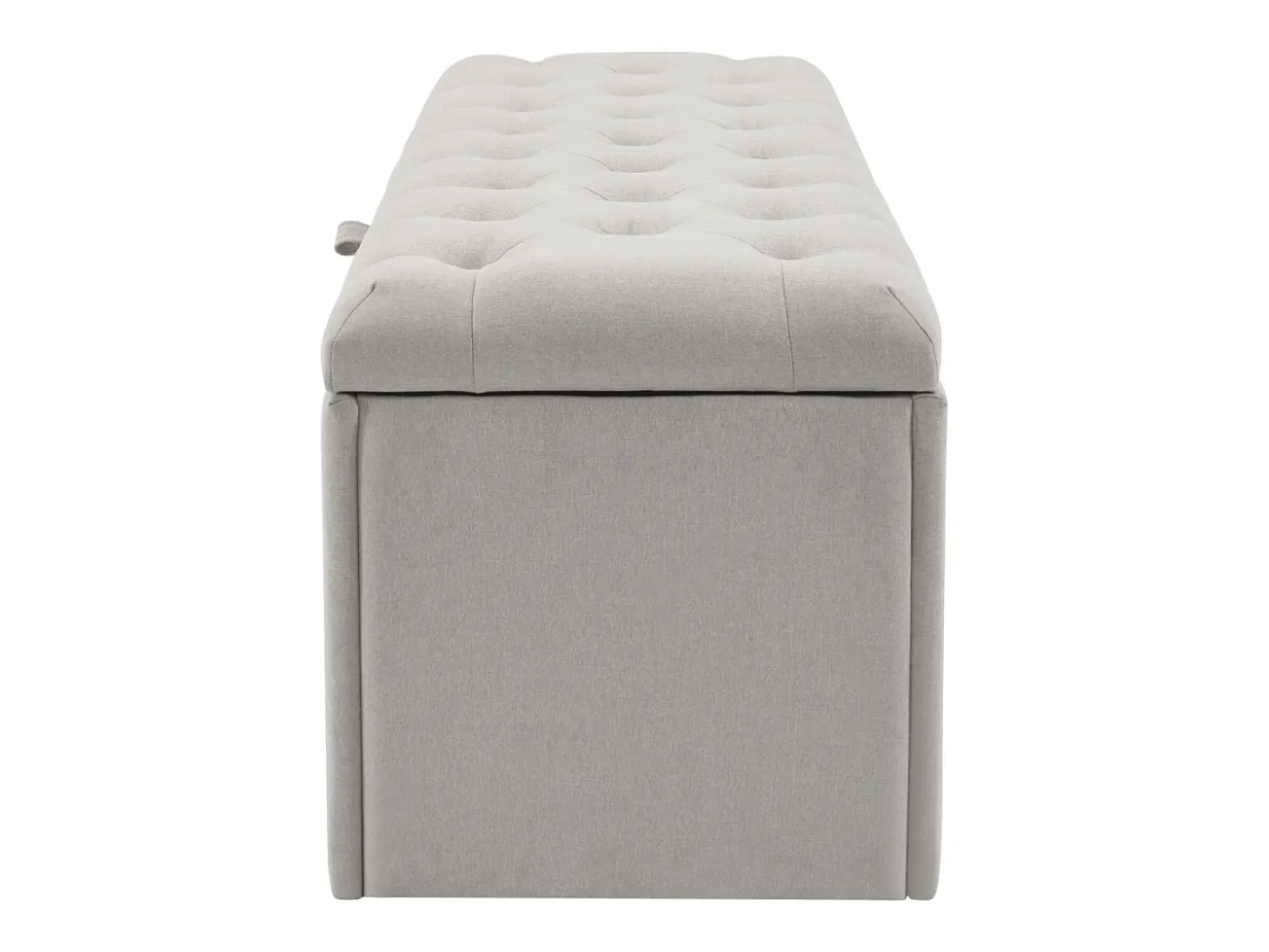 Banco de almacenaje tapizado con espacio de almacenaje - estructura de madera - lino gris claro 141x41,5x47 cm