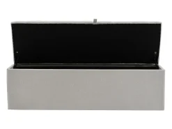Banco de almacenaje tapizado con espacio de almacenaje - estructura de madera - lino gris claro 141x41,5x47 cm