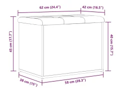 Banco de almacenamiento de roble negro 62 x 42 x 45 cm Madera de ingeniería