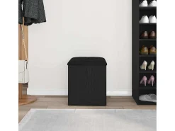 Banco de almacenamiento de roble negro 42 x 42 x 45 cm Madera de ingeniería