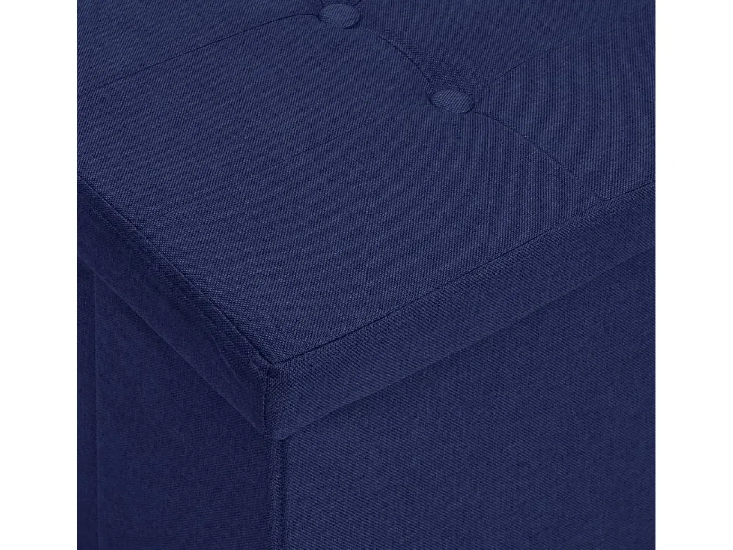 Banco de almacenamiento plegable de lino sintético azul