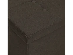 Banco de almacenamiento plegable de lino sintético marrón oscuro