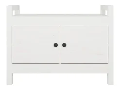 Banco de entrada blanco 80x40x60 cm Madera maciza de pino