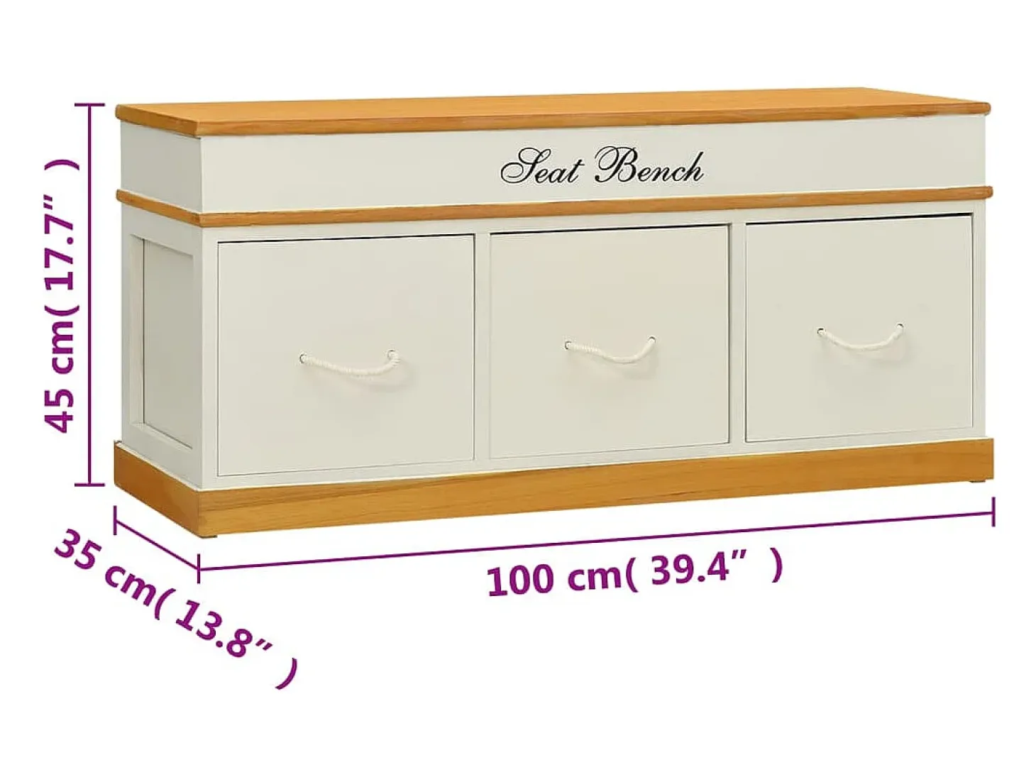 Banco de entrada de almacenamiento mueble zapatero