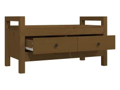 Banco de entrada Marrón miel 80x40x43 cm Madera maciza de pino