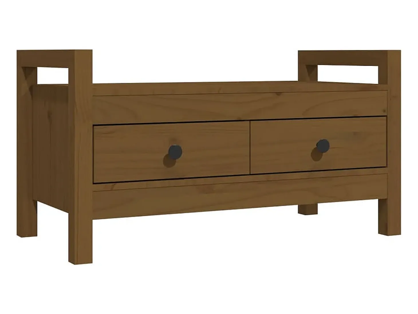 Banco de entrada Marrón miel 80x40x43 cm Madera maciza de pino
