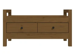 Banco de entrada Marrón miel 80x40x43 cm Madera maciza de pino