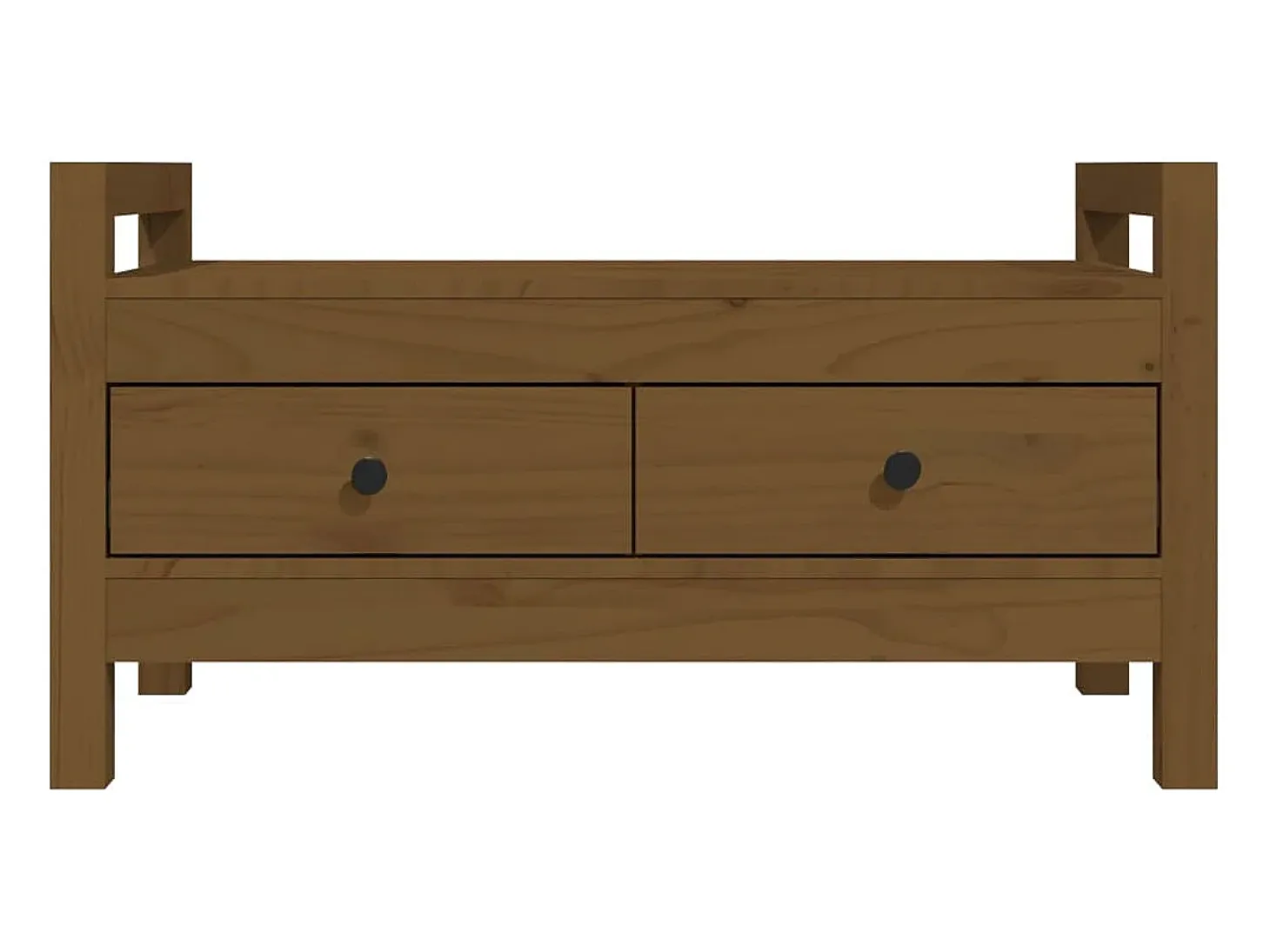 Banco de entrada Marrón miel 80x40x43 cm Madera maciza de pino