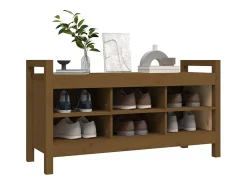 Banco de entrada Marrón miel 110x40x60 cm Madera maciza de pino
