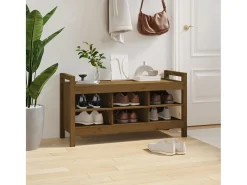 Banco de entrada Marrón miel 110x40x60 cm Madera maciza de pino