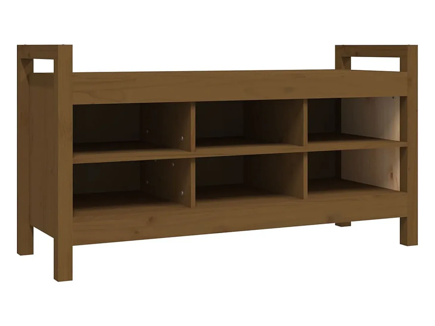 Banco de entrada Marrón miel 110x40x60 cm Madera maciza de pino