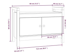 Banco de entrada Marrón miel 80x40x60 cm Madera maciza de pino