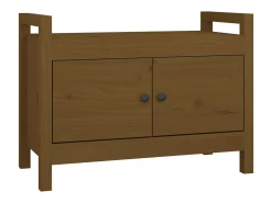 Banco de entrada Marrón miel 80x40x60 cm Madera maciza de pino