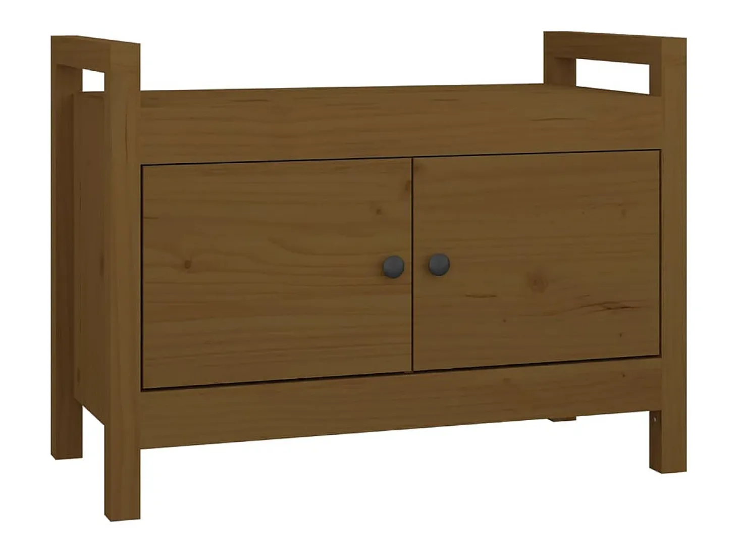 Banco de entrada Marrón miel 80x40x60 cm Madera maciza de pino
