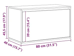 Banco de entrada 80x40x45 cm fabricado artesanalmente en madera de roble.