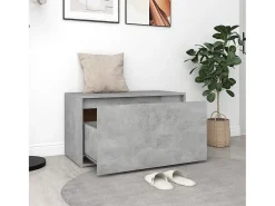 Banco de entrada 80x40x45 cm Gris hormigón Madera de ingeniería
