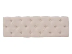 Banco de lino Madera maciza 110 x 38 x 48 cm Blanco crema