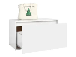 Banco de pasillo de madera de ingeniería blanco 80x40x45 cm