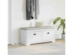 Banco de recibidor blanco BODO 114x40x45 cm