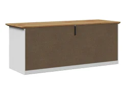 Banco de recibidor BODO blanco y marrón 114x40x45 cm