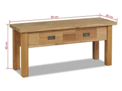 Banco de recibidor de madera de teca maciza 90x30x40 cm