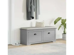Banco de recibidor gris BODO 114x40x45 cm