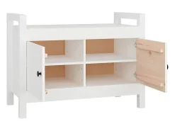 Banco de recibidor madera maciza de pino blanco 80x40x60 cm ES331175