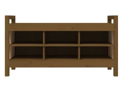 Banco de recibidor madera maciza pino marrón miel 110x40x60 cm ES152335