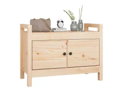 Banco de recibidor madera maciza de pino 80x40x60 cm