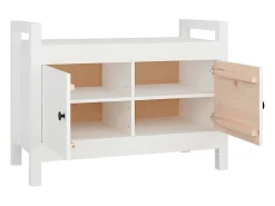 Banco de recibidor madera maciza de pino blanco 80x40x60 cm