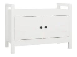 Banco de recibidor madera maciza de pino blanco 80x40x60 cm