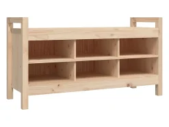 Banco de recibidor madera maciza de pino 110x40x60 cm ES711947