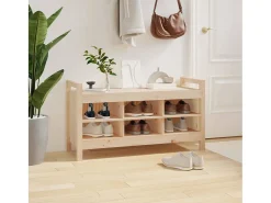 Banco de recibidor madera maciza de pino 110x40x60 cm ES711947