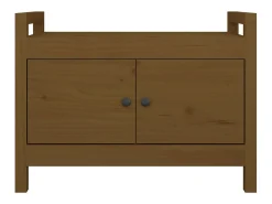 Banco de recibidor madera maciza de pino marrón miel 80x40x60cm ES685313