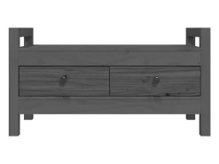 Banco de recibidor madera maciza de pino gris 80x40x43 cm ES134226