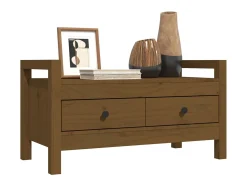 Banco de recibidor madera maciza pino marrón miel 80x40x43 cm