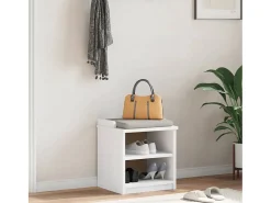 Banco de recibidor SANDNES blanco 45x40x50 cm madera maciza de pino