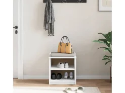 Banco de recibidor SANDNES blanco 45x40x50 cm madera maciza de pino