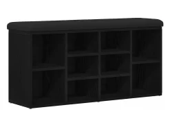 Banco de zapatos negro 100 x 30 x 48 cm Madera de ingeniería