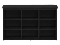 Banco de zapatos negro 80 x 30 x 48 cm Madera de ingeniería