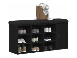 Banco de zapatos negro 100 x 30 x 48 cm Madera de ingeniería