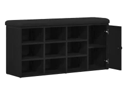 Banco de zapatos negro 100 x 30 x 48 cm Madera de ingeniería