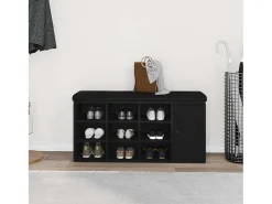 Banco de zapatos negro 100 x 30 x 48 cm Madera de ingeniería
