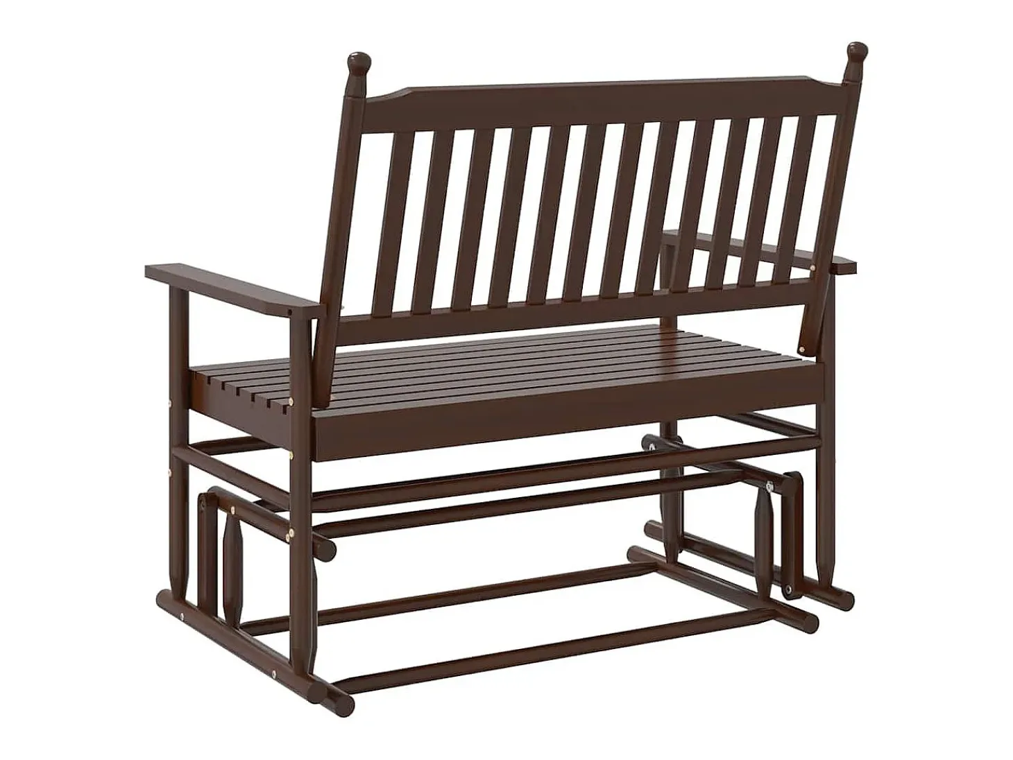 Banco deslizante madera maciza de álamo marrón 118x70x104,5 cm