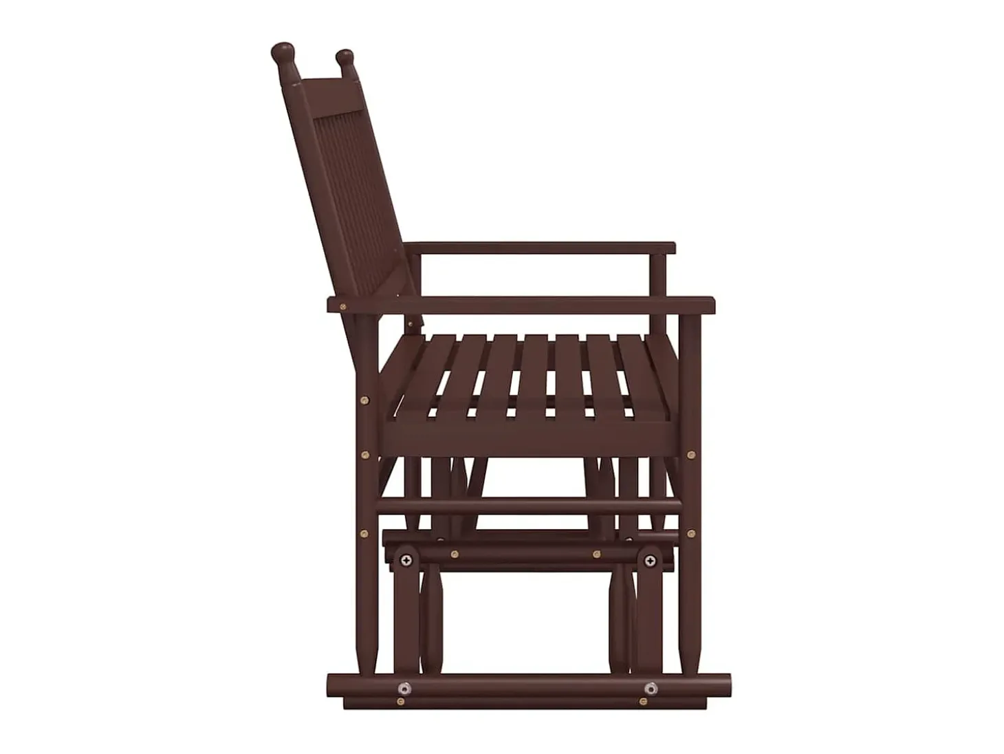Banco deslizante madera maciza de álamo marrón 118x70x104,5 cm