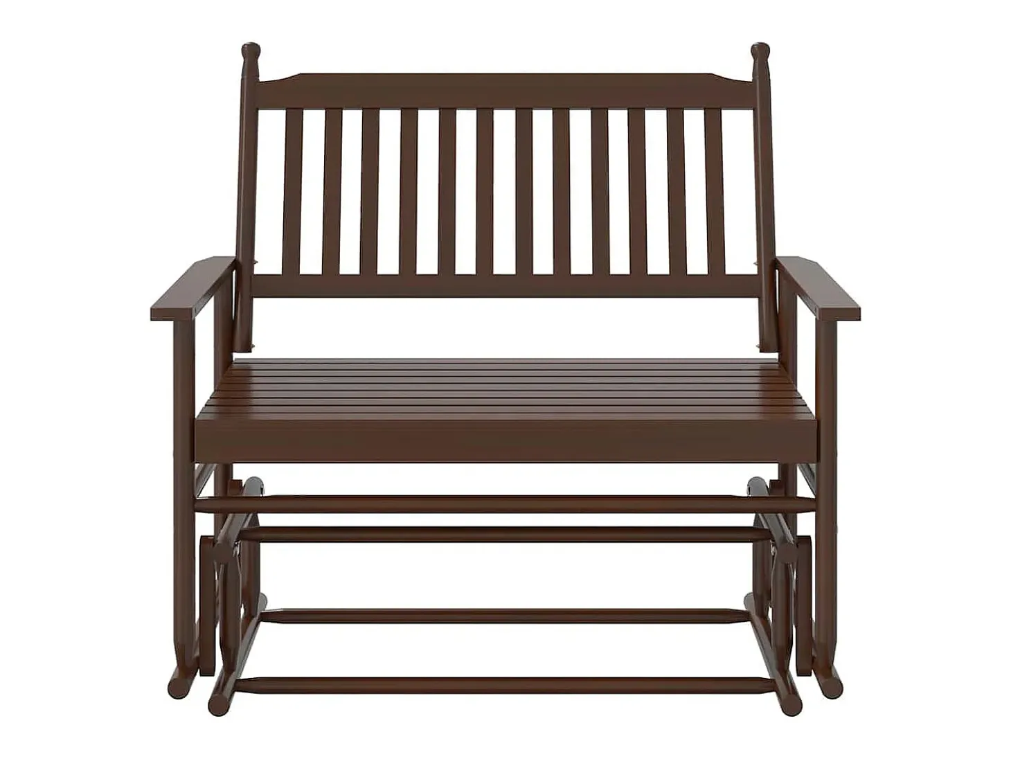 Banco deslizante madera maciza de álamo marrón 118x70x104,5 cm