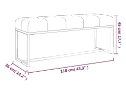 Banco Gris 110x36x45 cm Terciopelo