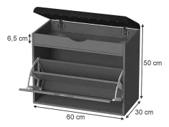 Banco para zapatos antracita 60x30x51 schufy